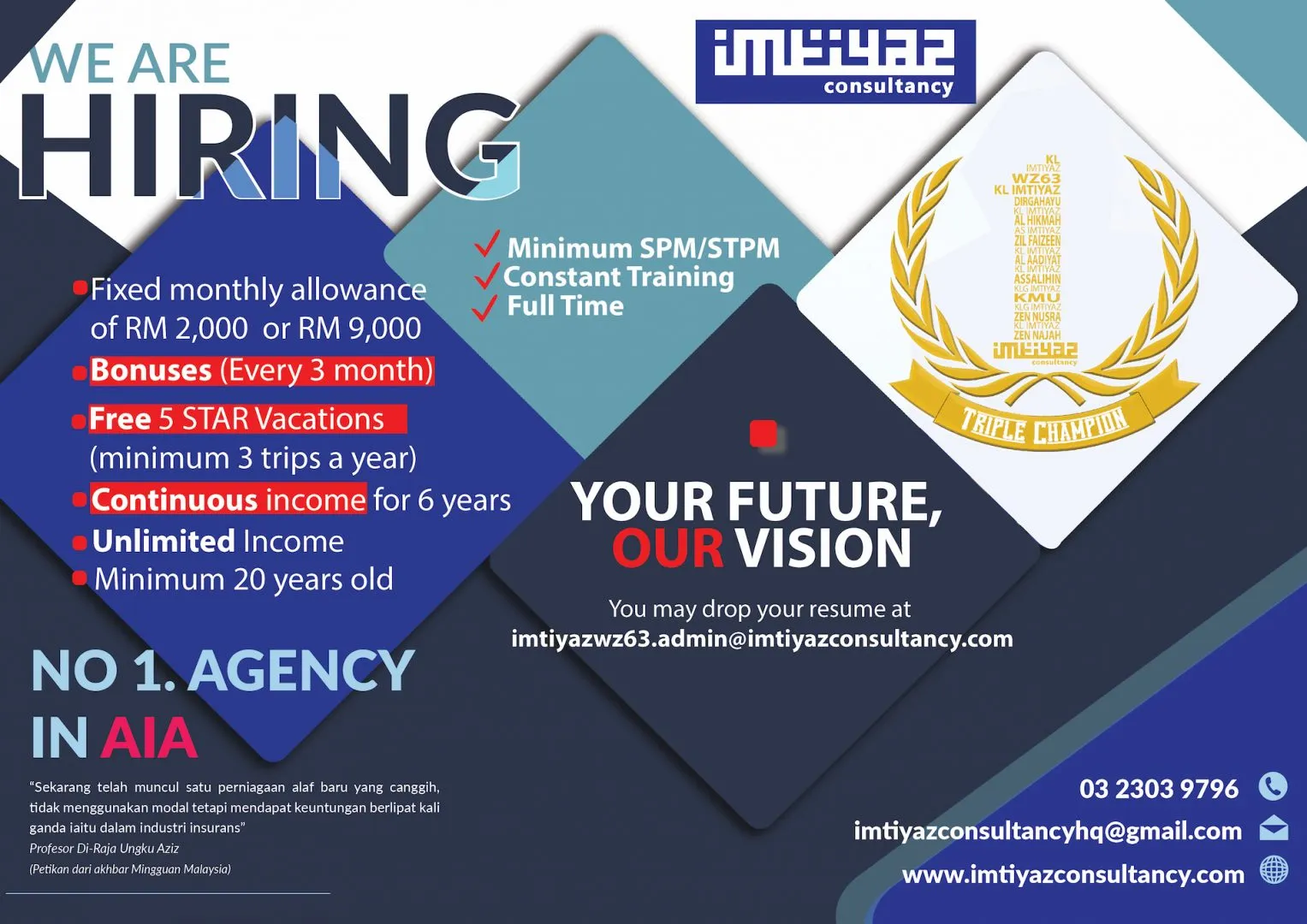 Imtiyaz Consultancy 2019 recruitment poster.