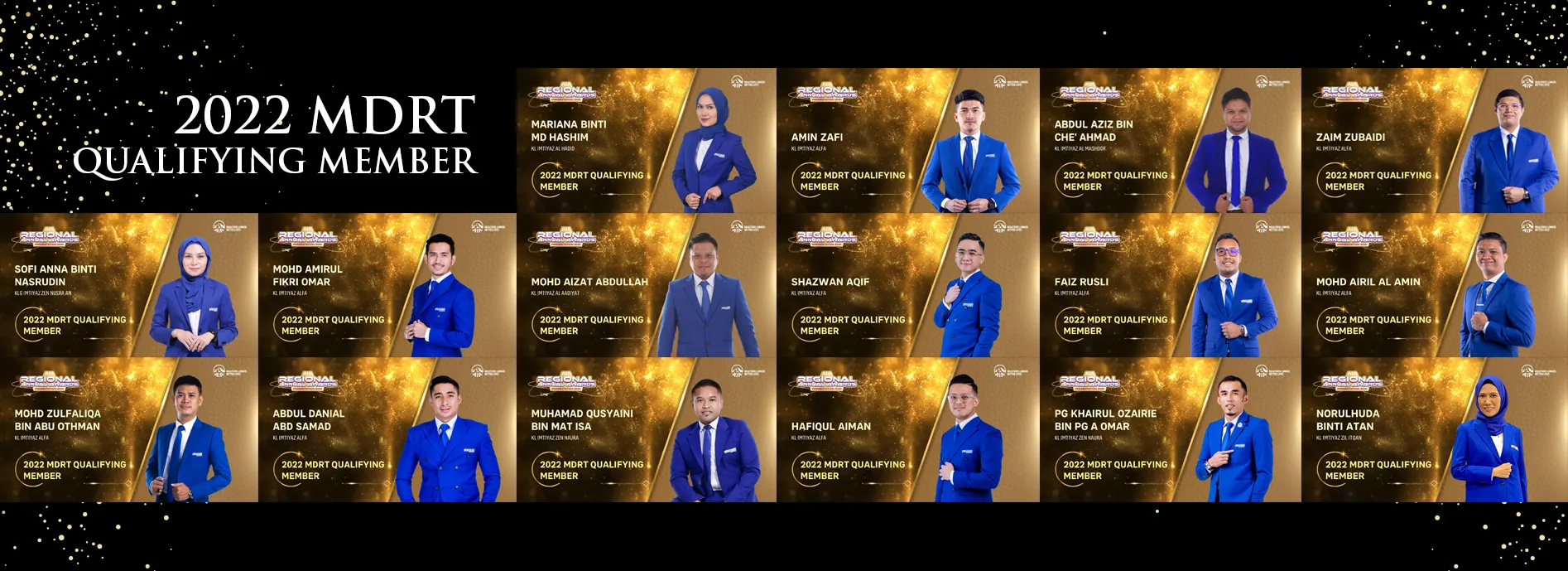 Montage of 2022 MDRT Qualifying Member cards, part two of two.