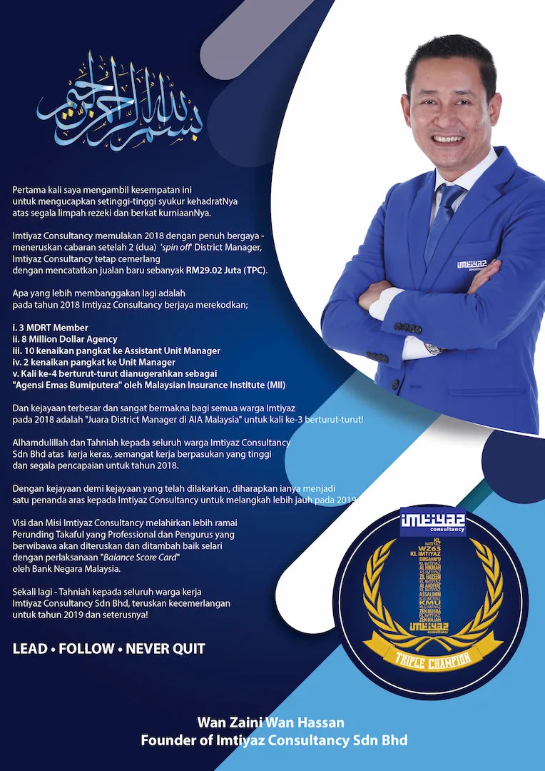 Original printed Managing Director's Note from Wan Zaini Wan Hassan, whose text is transcribed in full above.